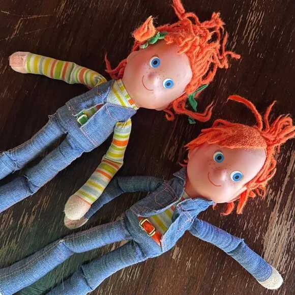 Vintage 1973 Mattel Jibby & Jimmy Jeaner Dolls With Denim Outfits - Picture 1 of 11
